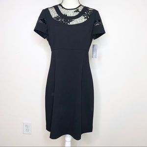 Donna Morgan Size 6 Lace Jewel Neck A-Line Dress